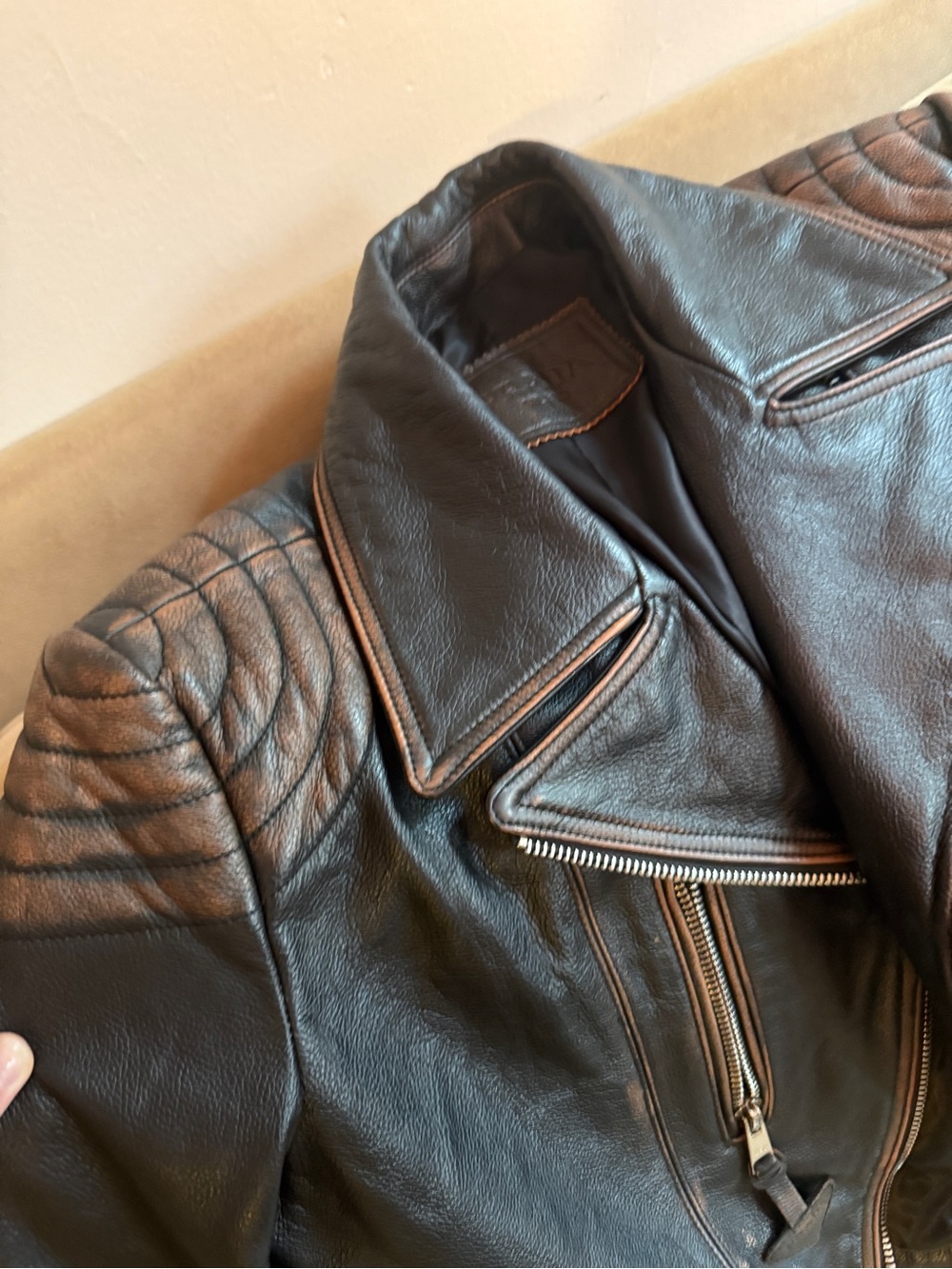 Prada Black Leather Bomber Jacket with Silver Hardware - Picture 4 of 10